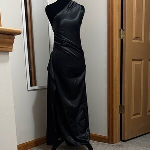 Hello Molly Midnight Black One-Shoulder Gown